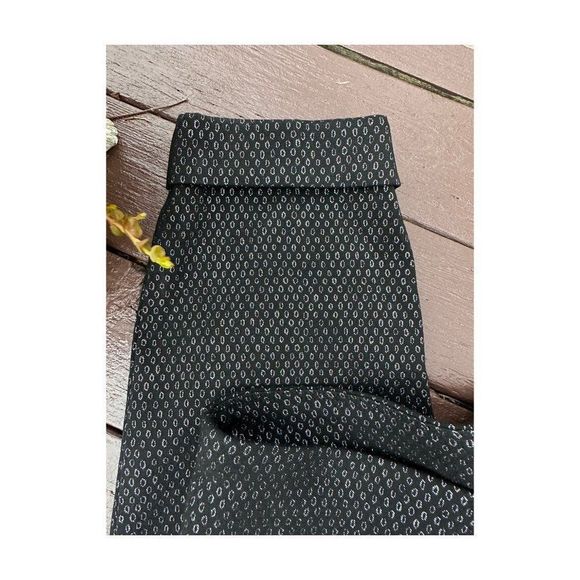 Lord & Taylor Kelly Pull On Black Stretch Trousers Silver Metallic Flat Front 14 - Picture 7 of 14